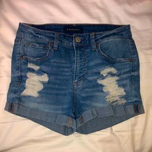Aeropostale short shorts, lightly worn, normal jean blue, size 8.